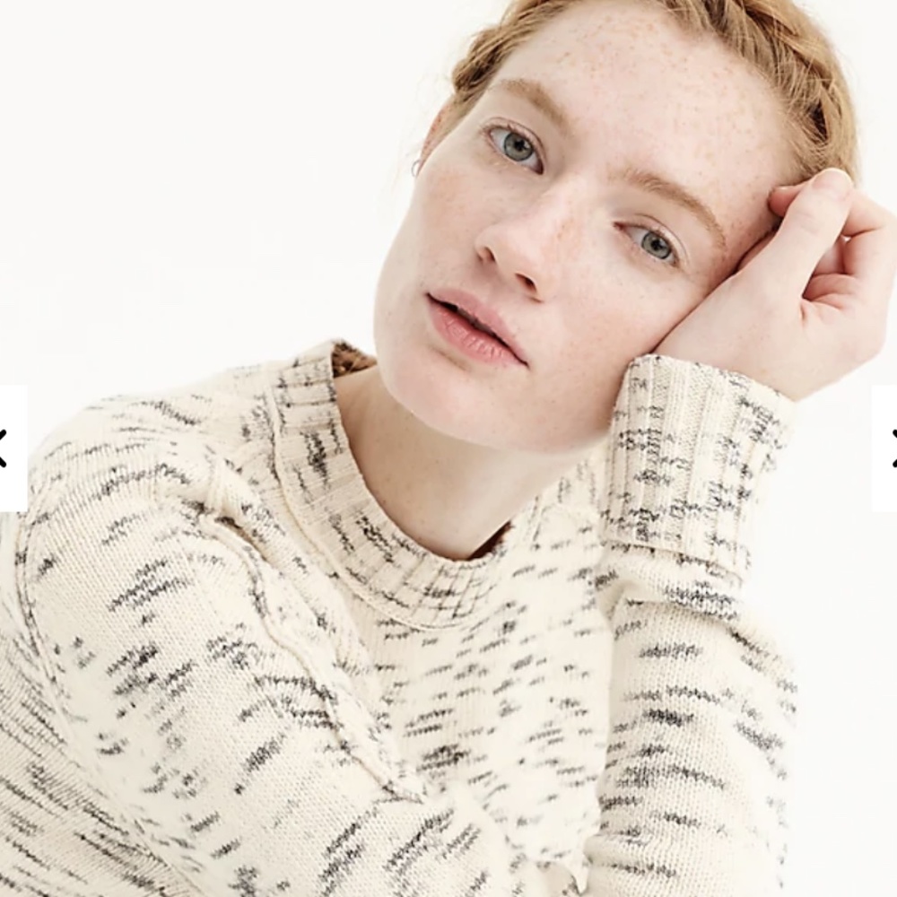 J.Crew Speckled cotton sweater-H4658-SKY CABANA